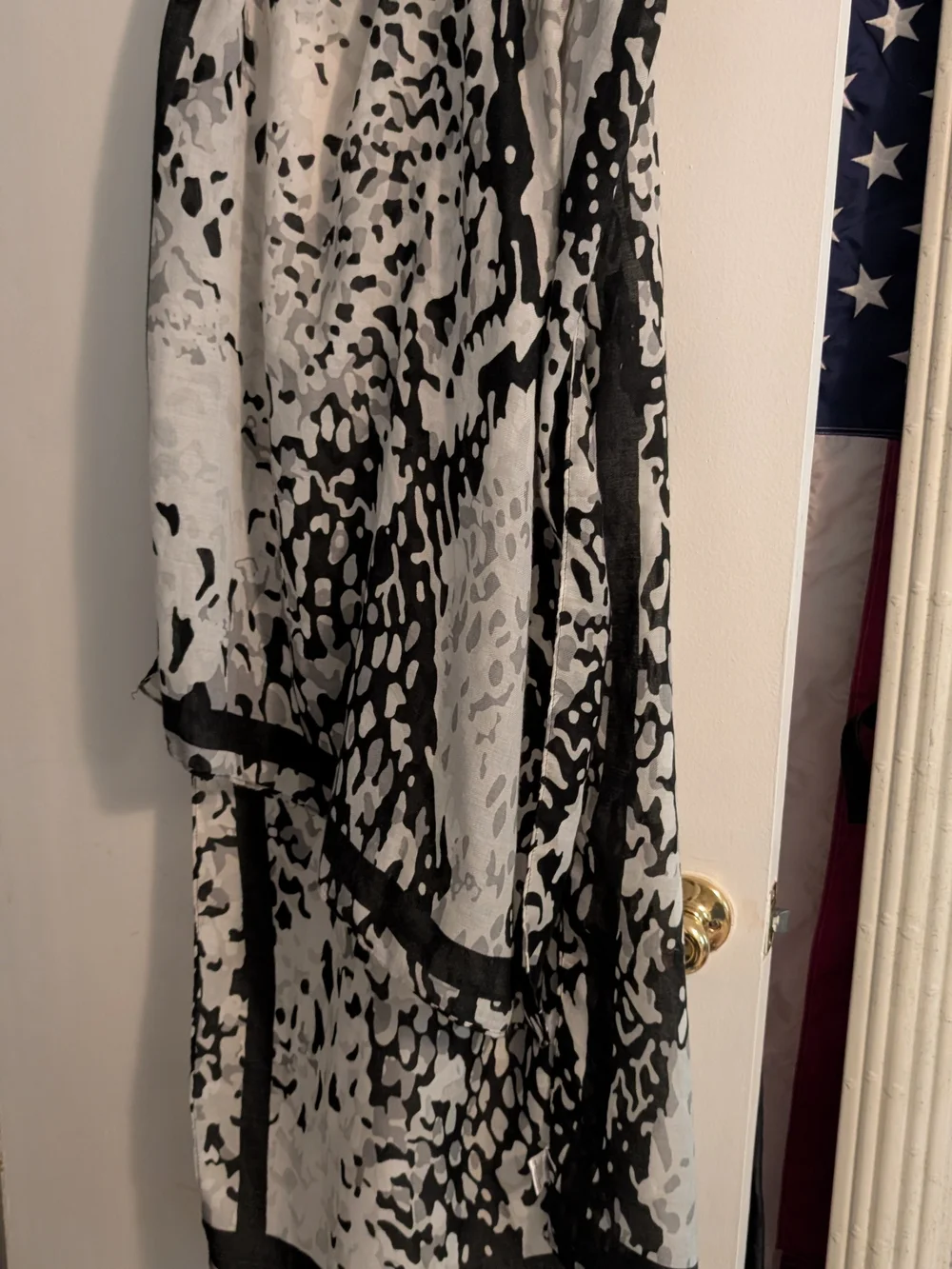Studio Black and White Abstract Print Scarf Wrap